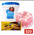 Combo (1 tina de helado de chocolate de 4.5L ,1panetela rellena con cuquita ,3paquete de sorbeto )